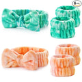 Wteehn 6pcs Headband and Wristband for Face Washing, Makeup Spa Skincare Headband, Skin Care Face Wash Headbands Wrist Bands Tools Set, for Women and Teen Girls Gifts