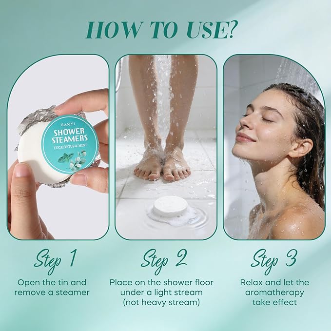 Shower Steamers Aromatherapy 15 Pack, Mom Gifts for Mothers Day,Eucalyptus & Mint Shower Bombs with Natural Essential Oils, Quick Sinus Relief Nasal Congestion, Relaxation Home Spa Gifts for Women Men