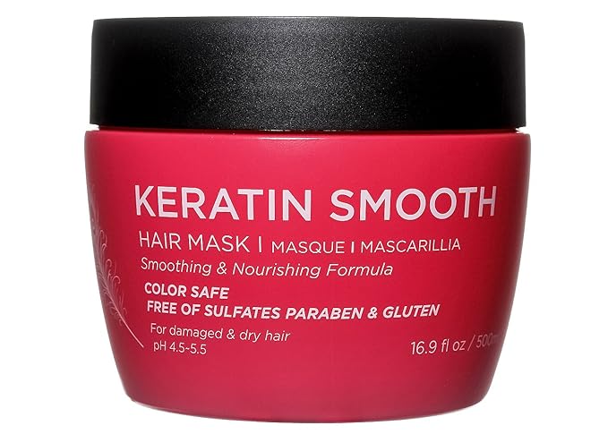 Luseta Keratin Smooth Hair Mask Hydrating & Nourishing for Dry Damaged Hair 16.9 oz