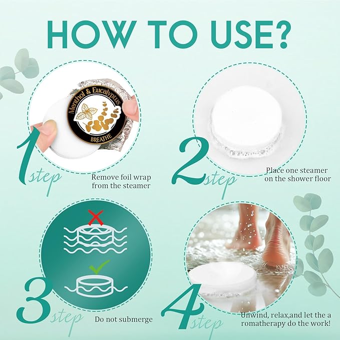 Dad Gifts for Fathers Day from Daughter Son Wife: Eucalyptus Shower Steamers Aromatherapy, 6 Packs Mint Shower Bombs with Natural Essential, Stress Relief Self Care Birthday Gift for Teens Boyfriend