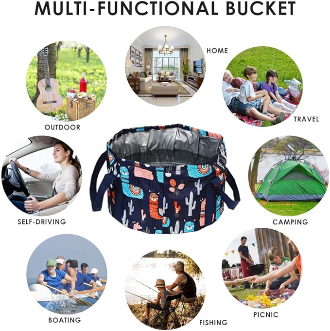 Collapsible Foot Bath Basin for Soaking Feet, Portable Foot Bath Tub Bag with Handles, for Adults and Kids, Pedicure Foot Spa Bucket for Outdoor Washing Camping Travel