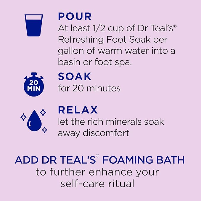 Dr Teal's Foaming Bath with Pure Epsom Salt, Soothe & Sleep with Lavender, 34 fl oz