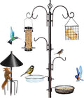 YINGYM Bird Feeding Station Kit, 87 Inches Bird Feeder Pole, Premium Feeder Hanging Kit with Metal Suet, Water Bowl, Mesh Tray and Squirrel Baffle