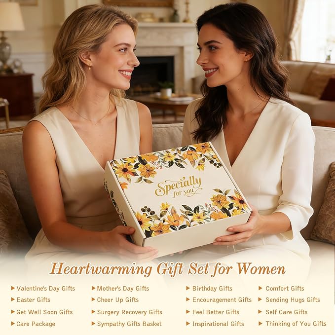 Mothers Day Gift for Mom Wife Grandma Sister Friend - Self Care Gifts for Women Birthday Gift, Get Well Soon Sympathy Gift Baskets for Women Care Package, Thinking of You Inspirational Gifts for Women