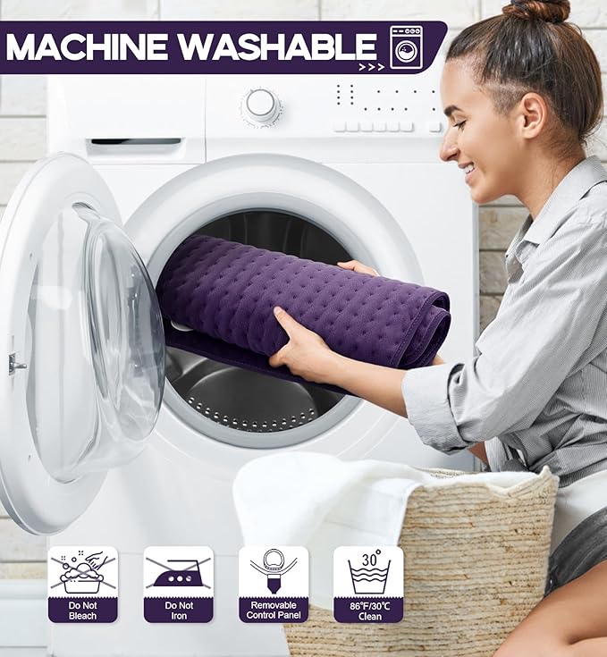 Mothers Day Gifts for Mom, Heating Pad for Back, Neck & Shoulder Pain Relief, 17"x33" Electric Moist/Dry Heat Pad, 6 Heat & 4 Timer Settings, Auto Shut-Off, Machine Washable, Gift for Wife Women Her
