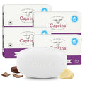 Caprina Goat Milk Bar Soap, SHEA BUTTER, 5 oz (141 g), Natural Hand & Body Soap Bars, Moisturizing Bath Soap for Sensitive Skin with Vitamins B2 & B3, Shea Butter, 5 oz, 4-PACK