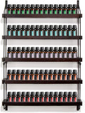 THYGIFTREE Essential Oil Storage Shelf Wall Mounted 16.9" Wooden Essential Oil Collection Display Rack Organizer 5 Tiers Holds 75 Bottles, Nail Polish Holder Paint Organizer