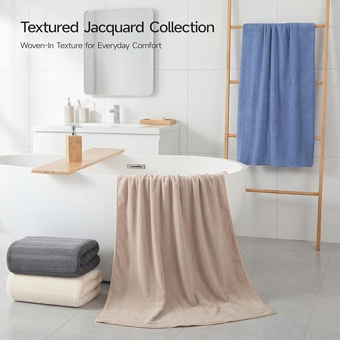 ECOLOOK 4 Pack Microfiber Bath Towels, 31 x 63 inches Extra Large Bath Towel Set, Super Soft Highly Absorbent Bath Towels Set of 4, Quick Dry Lightweight Bathroom Towels for Spa, Pool, Gym, Multicolor