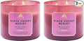 Bath & Body Works Black Cherry Merlot 3-Wick Candle - Scented Candle for At-Home Use - Long-Lasting, Room-Filling Fragrance - High Fragrance Oil Concentration - Soy Wax Blend - 2-Pack