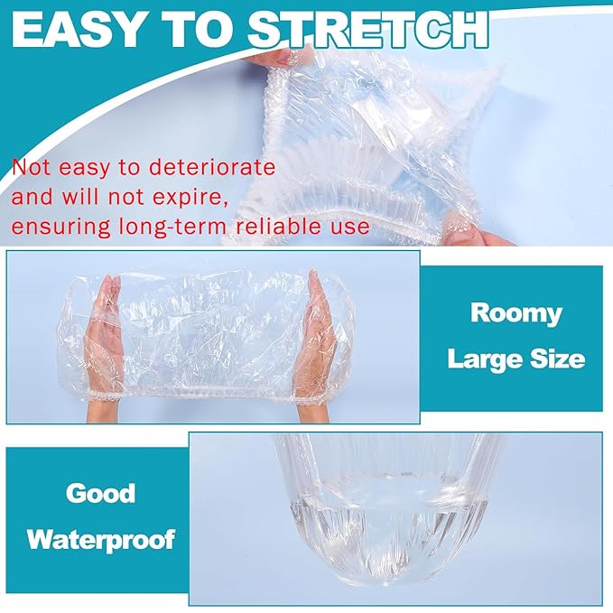 50 PCS Disposable Shower Caps - Extra Large, Waterproof Elastic, Thick Hair Caps For Bath & Spa
