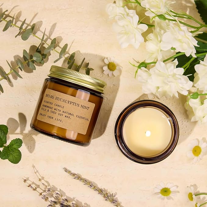 Candles for Home Scented, 6Pack 3.5 Oz Soy Wax Candles Gifts Sets with Sage Breeze & Lavender for Brithday Valentine's Day Gifts Women Mothers Day
