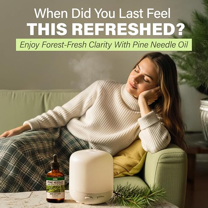 100% Pure Pine Needle Oil - 4 Fl Oz Pine Needle Essential Oil for Hair, Skin, Diffuser, Aromatherapy & DIY Soap Making Scent