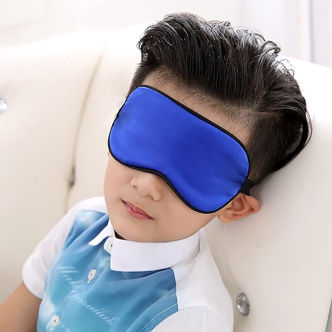 Mulberry Silk Sleep Mask for Kids with Adjustable Strap, Cute Sleeping Eye Mask for Boys Girls, 1 Pack