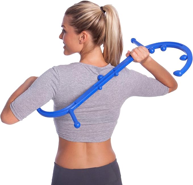 Body Back Buddy Classic USA Made Handheld Full Body Massage Cane Pressure & Trigger Point Massage Tool for Deep Tissue Pain Relief - Dual Massage Hooks for Back, Shoulder, Neck. Manual Back Massager