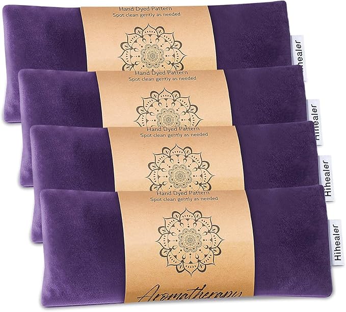 Mothers Day Gifts for Mom, Weighted Eye Mask for Sleep, Yoga, Meditation, Lavender Eye Pillow Heated for Headache, Sinus, Dry Eyes Relief, Moist Heat Mask Purple Relaxation Gifts for Women (Purplex4)