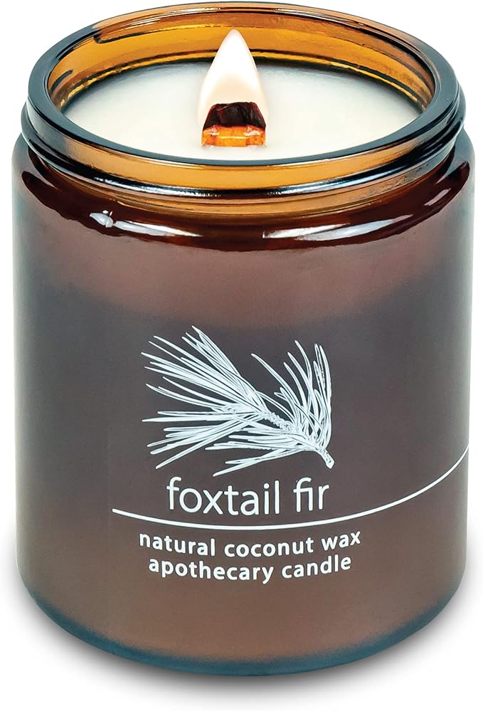 Hemlock Park Foxtail Fir Apothecary Hand-Poured Scented Candle | Crackling Wood Wick, Botanical Fragrance & Coconut Wax | Up to 60 Hour Burn Time | 8 oz