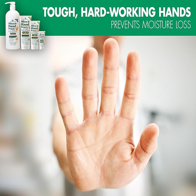 Miracle Hand Repair Cream for Dry Cracked Hands 1 oz Best Healing Hand Cream with 60% Aloe Vera - Non-Greasy Moisturizer for Working Hands - Fast Absorbing Lotion for Extremely Dry Skin (3-Pack)