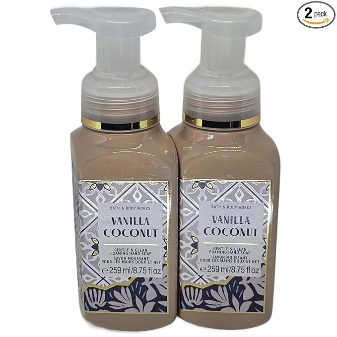 Bath and body works VANILLA COCONUT Gentle Foaming Hand Soap (Set of 2)