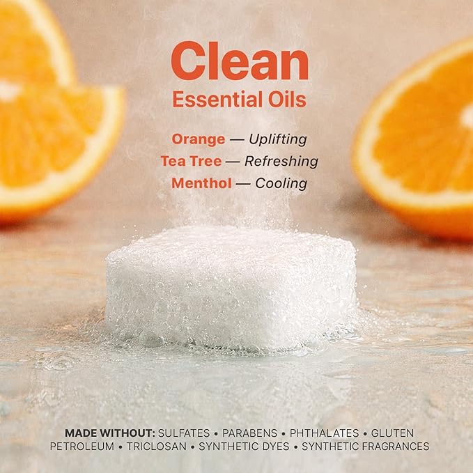 Shower Steamers Aromatherapy - USA Made with Natural Ingredients & Citrus Essential Oil, Long Lasting Shower Bombs for Energy Boost, Gift Set for Women & Men, Spa Gifts & Shower Accessories