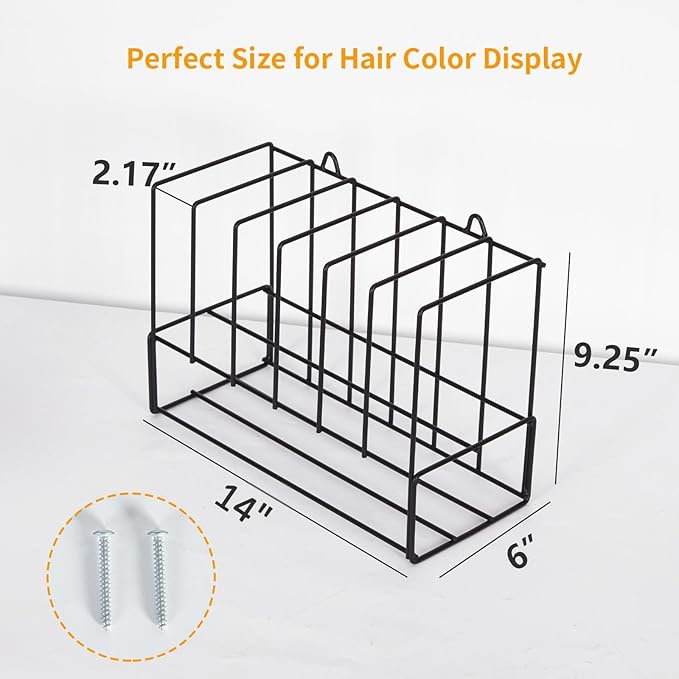 Meudid Hair Color Organizer for Salon Storage Rack - 2 PCS Wall Mounted Hair Color Racks for Salon Cabinet Perfect Hair Color Shelves for Salon Stations for Hair Stylists