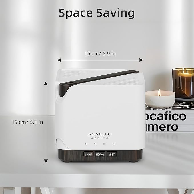 ASAKUKI Essential Oil Diffuser for Home, Large 700 ml Humidifier with Automatic Shut-Off, Quiet Aromatherapy Diffuser with 7 LED Lights for Living Room, Kitchen, Bedroom, Hotel, Gift for Mom - Black