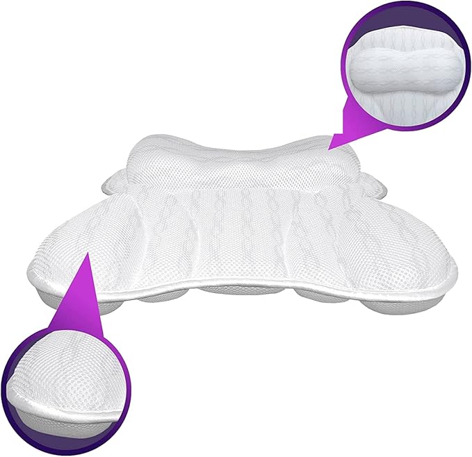 Luxury Ergonomic Bath Spa Tub Relax Pillow Cushion Headrest Neck Back Support