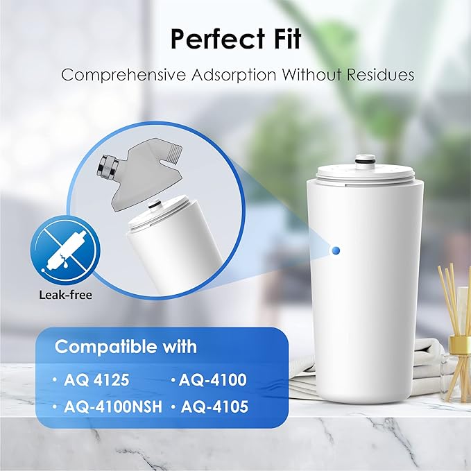 Waterdrop AQ-4125 Shower Filter Replacement Cartridge for Aquasana® AQ 4125, AQ-4100, AQ-4100NSH, AQ-4105 Shower Water Filter System, Jonathan Product Beauty Shower Filter
