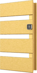 Electric Towel Warmer, Heated Towel Rack with Thermo Control and Timer, Fast Heating Towel Rail for Bathroom with Memroy Function, Work with Smart Plug, Right-Wiring, 4 Panel, Gold