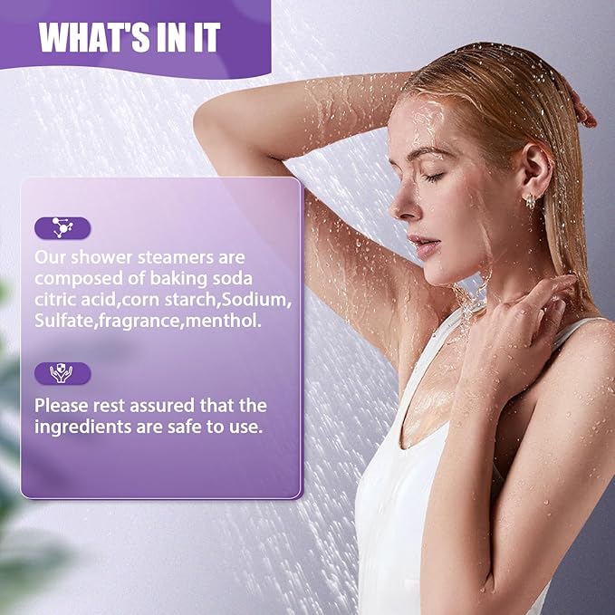 Shower Steamers, 12 Packs Shower Bombs with Natural Fragrance, Relaxation & Self-Care Presents for Women and Men, Shower Bath Bombs with Birthday Presents for Loved Ones