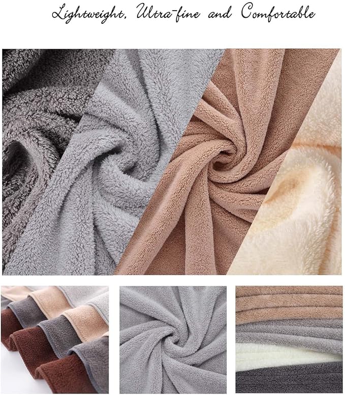 Lumimi Towels 4 Piece Soft Microfiber Bath Towel Set Salon Gym Yoga Travel Incredibly Absorbent Lightweight Quick Dry and Durable, 55" L x 27" W, 4 Pack Light Grey