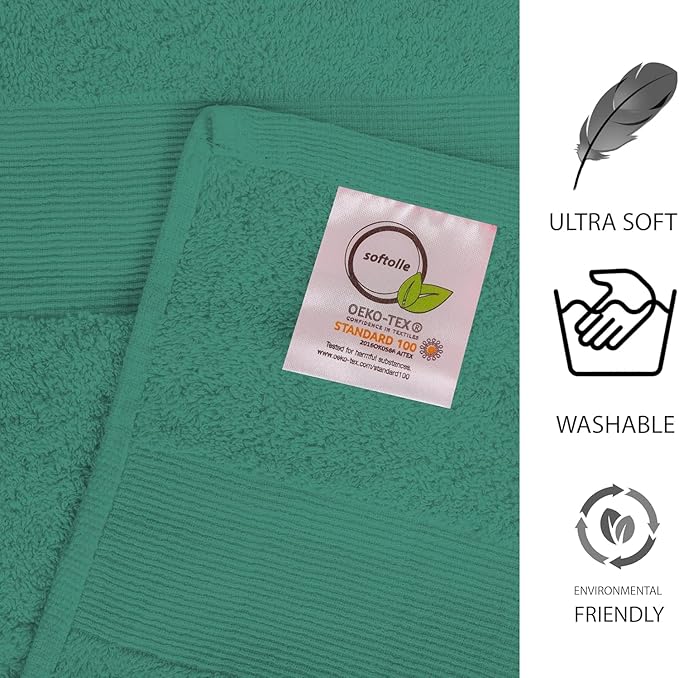Softolle 100% Cotton Luxury Bath Sheets - Pack of 2 (35" x 70") | Super Soft, Quick-Dry & Highly Absorbent Towels for Bathroom, Home, Spa & Gym (Dusty Green)