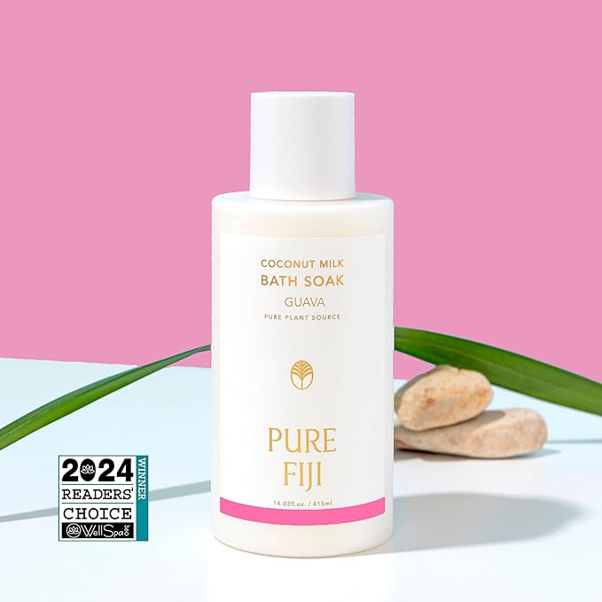 Pure Fiji Coconut Milk Bath Soak, Guava (14oz/415ml)