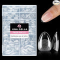 UNA GELLA Extra Short Almond Nail Tips Full Cover 216PCS Gel Nail Tips Short Almond Shaped Nails Tips Soft Gelly Gel Clear Fake Nails Tip for Acrylic Nail Tip Soak Off Home DIY Salon Nails 12 Sizes