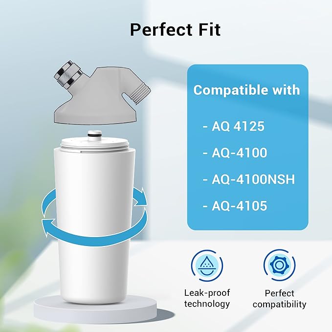 AQUACREST AQ 4125 Shower Water Filter, Replacement for AQ 4125, AQ-4100, AQ-4100NSH, AQ-4105, Jonathan Product Beauty Shower Filter, with Advanced KDF Filtration Material