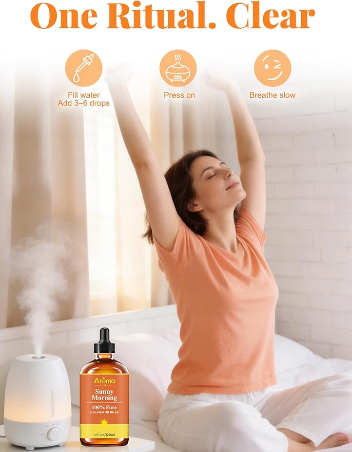 Sunny Morning — A 100% Pure Essential Oil Blend Citrus-Bright Blend that Makes Your Space Feel Like You Just Opened the Curtains, Essential Oils for Diffusers for Home