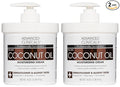 Advanced Clinicals Coconut Oil Body Cream For Women & Men | Hydrating Coconut Lotion For Extremely Dry Skin | Visible Anti Aging Body Butter Skin Care Balm Moisturizer For Hand, Heel, Feet, 16oz, 2PC