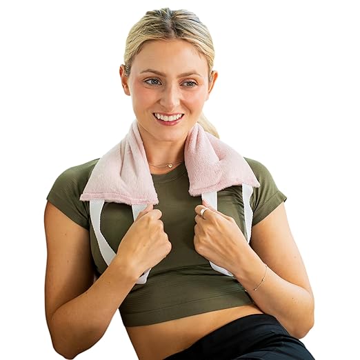 Bed Buddy Hot and Cold Neck Wrap, Pink - Microwavable Heating Pad & Cold Pack for Neck, Sore Muscles - Moist Heat Therapy Wrap