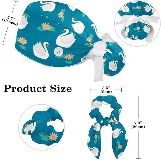 Women's Working Caps with Scrunchies Tarot Pattern Background Lace-Up Hat Unisex Hair Covers One Size