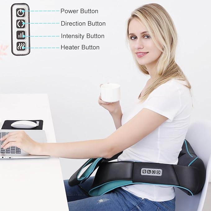 Mo Cuishle Mothers Day Gifts, Shiatsu Back Shoulder and Neck Massager with Heat, Electric Deep Tissue 4D Kneading Massage, Best Gifts for Women Men Mom Dad Wife Husband her him, Fathers Day, Christmas