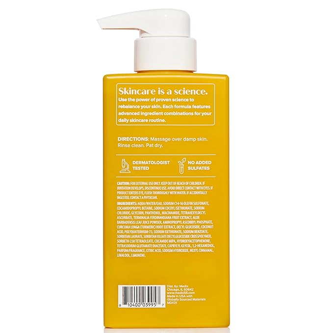 Medix 5.5 Radiant Glow Vitamin C Body Wash W/ Niacinamide | Citrus Scented Gentle Body & Face Cleanser For Women, Men, Dry Skin, & Smoother-Looking Skin | Removes Dirt, Oil, & Impurities, 2-Pack