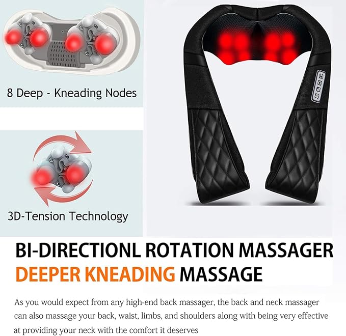 VIKTOR JURGEN Gifts for Women & Men, Shiatsu Neck and Shoulder Massager with Heat Deep Tissue Kneading Sports Recovery Massagers for Back, Foot, Relaxation Gifts for Wife, Husband, Him, Her