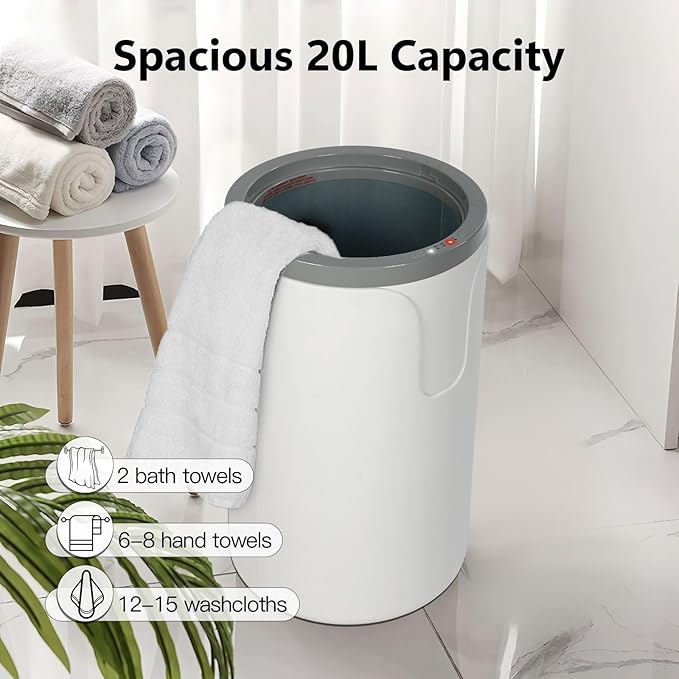 Towel Warmer, 20L Hot Towel Warmers for Bathroom, Auto Shut Off Towel Warmers Spa, 2 Temp Modes&3 Timer Settings, Suitable for Towels, Bathrobes, Blankets, Pajamas, etc
