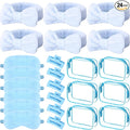 Hoteam 24 Pcs Spa Party Favors Supplies 6 Spa Headband 6 Plush Sleep Eye Mask 6 Hair Claw Clips 6 Clear Cosmetic Bags for Adult Sleepover Slumber Party Graduation Gift(Blue)