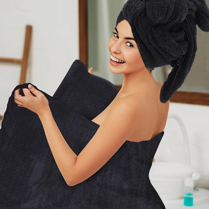 SmoothNovelty 16 Pack Microfiber Bath Towels Bulk 27'' x 60'' Oversized Size Bath Towel Highly Absorbent Extra Large Soft Drying for Beach Shower Summer Salon Sport Gym Party (Wheat,Black)
