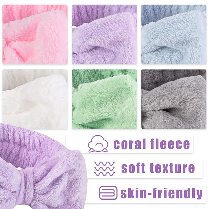 Shindel 6Pack Spa Headbands, Skincare & Makeup Headbands for Face Washing, Gift for Teen Girls, Stocking Stuffer
