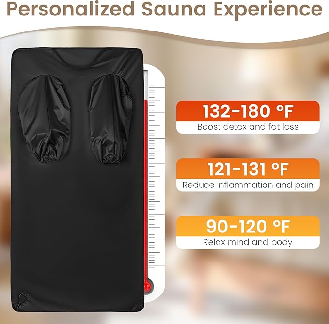 ARLIME Infrared Sauna Blanket, Portable Full-Body Home Sauna Blanket, Wraps, 90-180°F Temp Range, 30-90Min Timer, Carry Bag, 6ft x 3ft (with Sleeves)