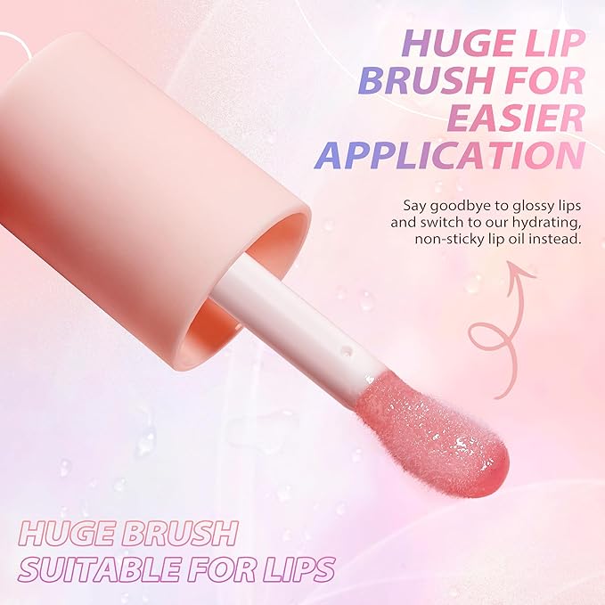 LANGMANNI Moisturizing Lip Oil,No-Sticky Lip Gloss Lip Balm Lip Care,Fruit Flavoured Lip Oil For Dry Lip's Moisturizing Hydrating And Nourishing ((Cherry+Coco))