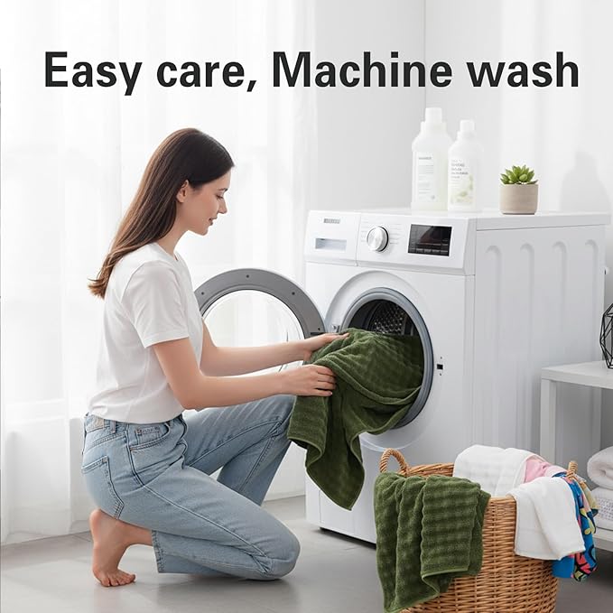 KBY Bath Towels Set of 2, Extra Large Bath Sheets 40X80 Inches,Quick Dry, Ultra Soft，Durable & Super Absorbent Oversized Bathroom Towel Sets for Adults, Gym, Spa, Pool & Hotel (Olive Green)