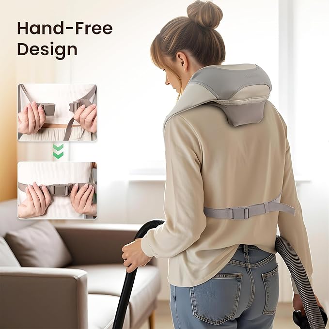 Heycool Cordless Neck and Shoulder Massager, Graphene Heating, Upgraded Shiatsu Back Massager Pillow for Neck, Shoulder