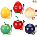 6 PCS Mini Bee Lip Balm Lip Mask Fruit Pot,Strawberry Lip Balm for Teens Girls 8-12,Peach,Cherry Moisturizing Lip Sleeping Mask Overnight Lip Treatment,Color lip Balm Gifts Set,Mothers Day Gifts